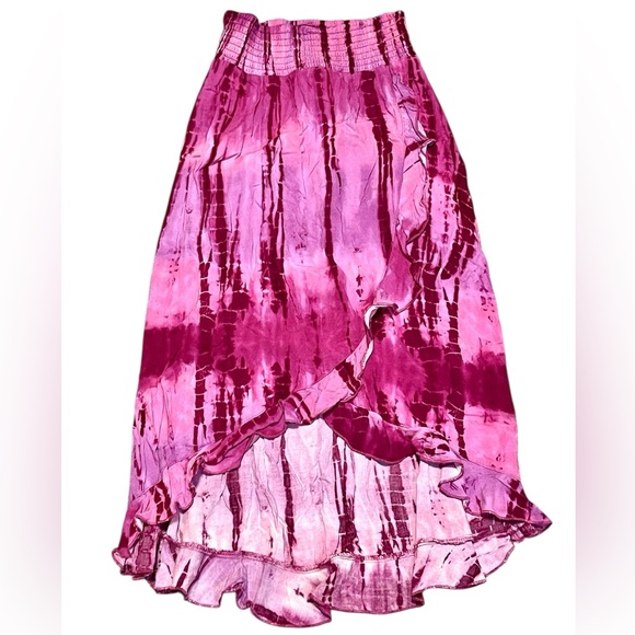 Girls pink Justice tie dye skirt - Picture 3 of 4